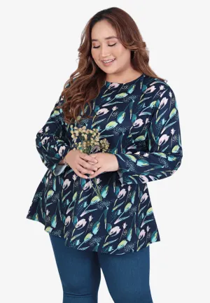 Adair CNY Tulip Collection Long Sleeve Blouse - Dark Blue