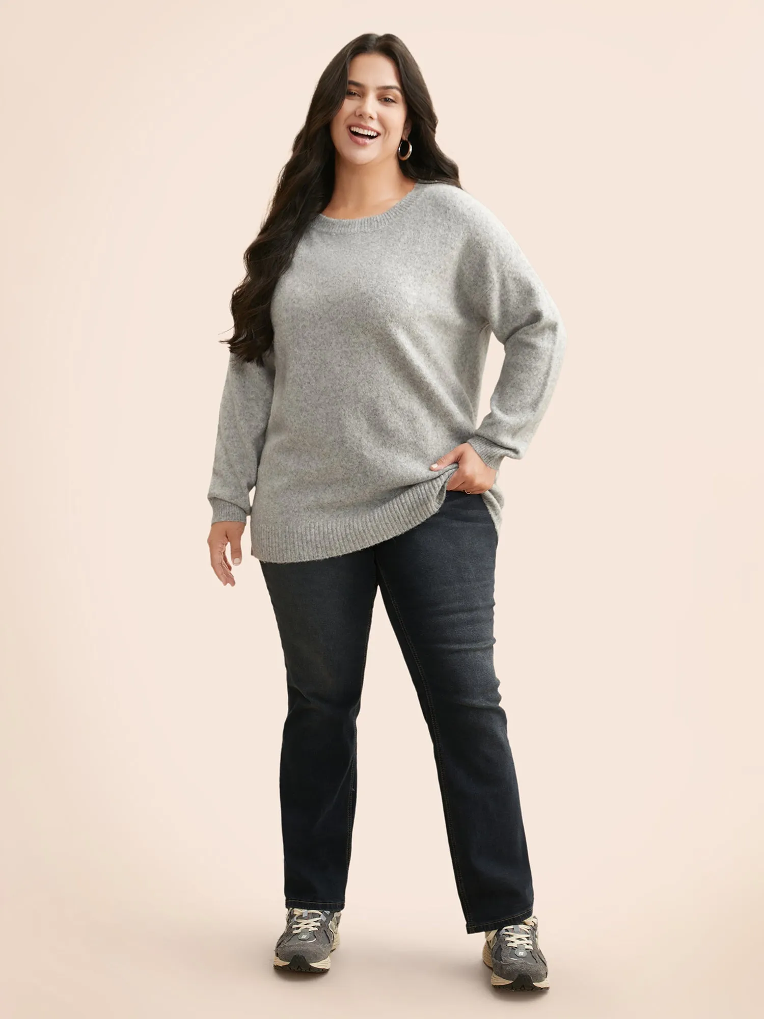 Airy Cozy Drop Shoulder Wool Pullover