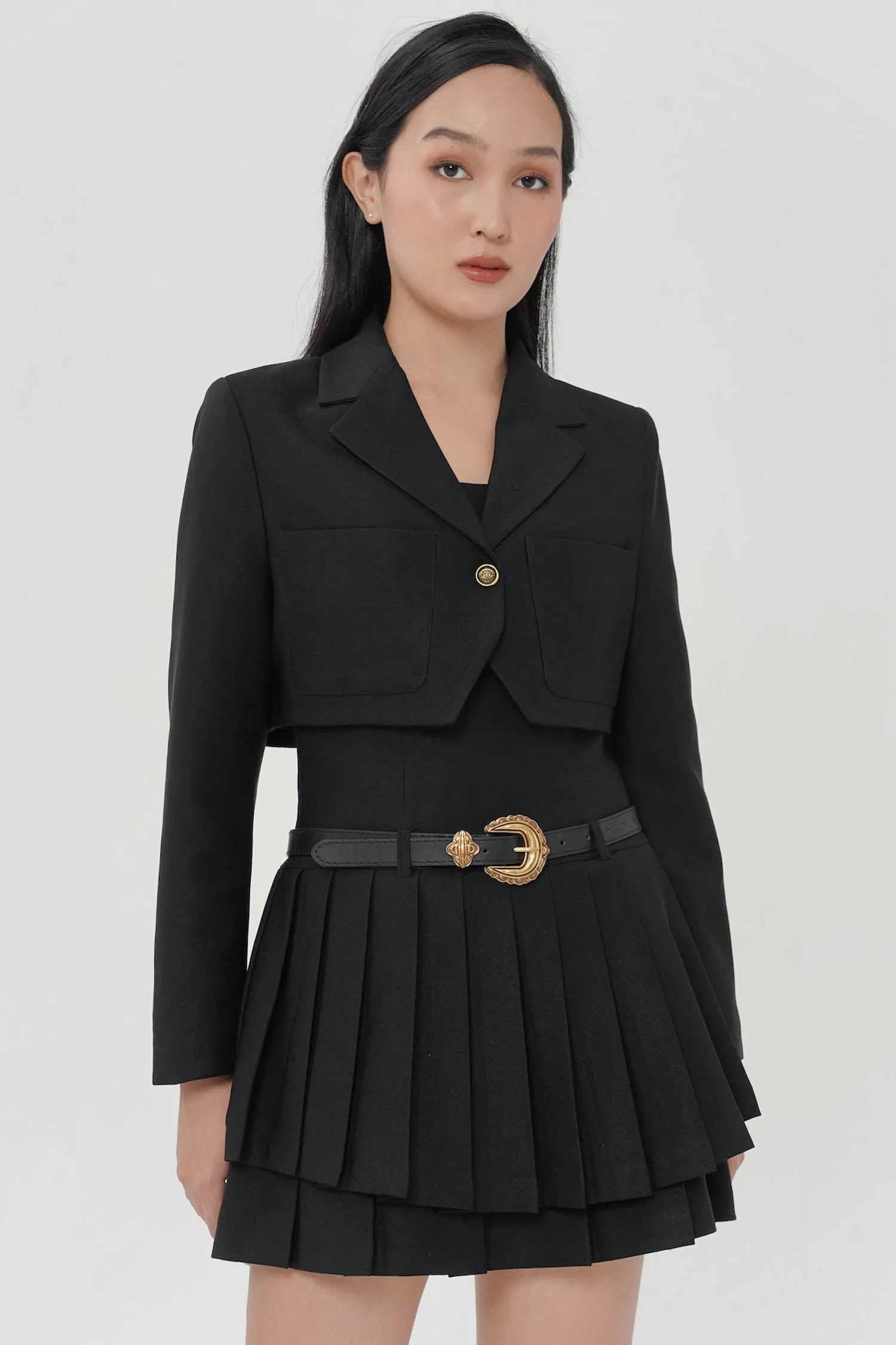 Chase Crop Blazer In Black (LAST PIECE)