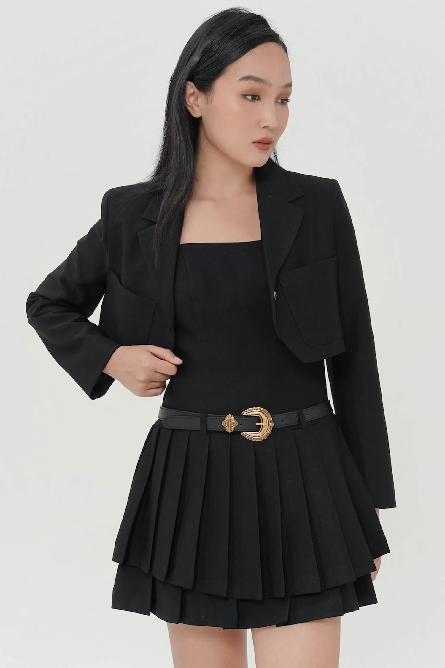 Chase Crop Blazer In Black (LAST PIECE)