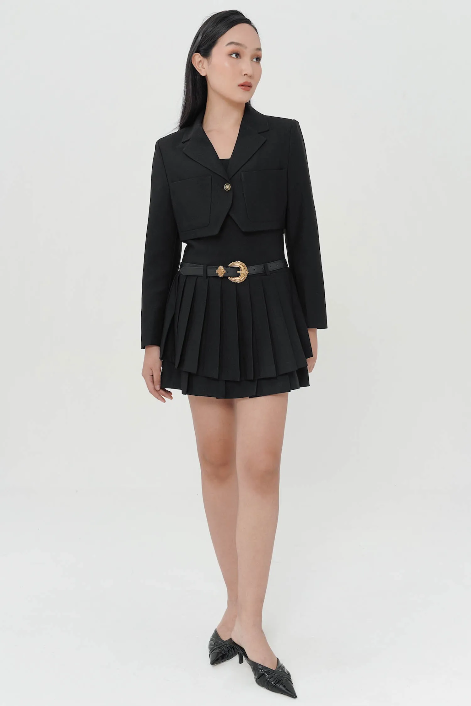 Chase Crop Blazer In Black (LAST PIECE)