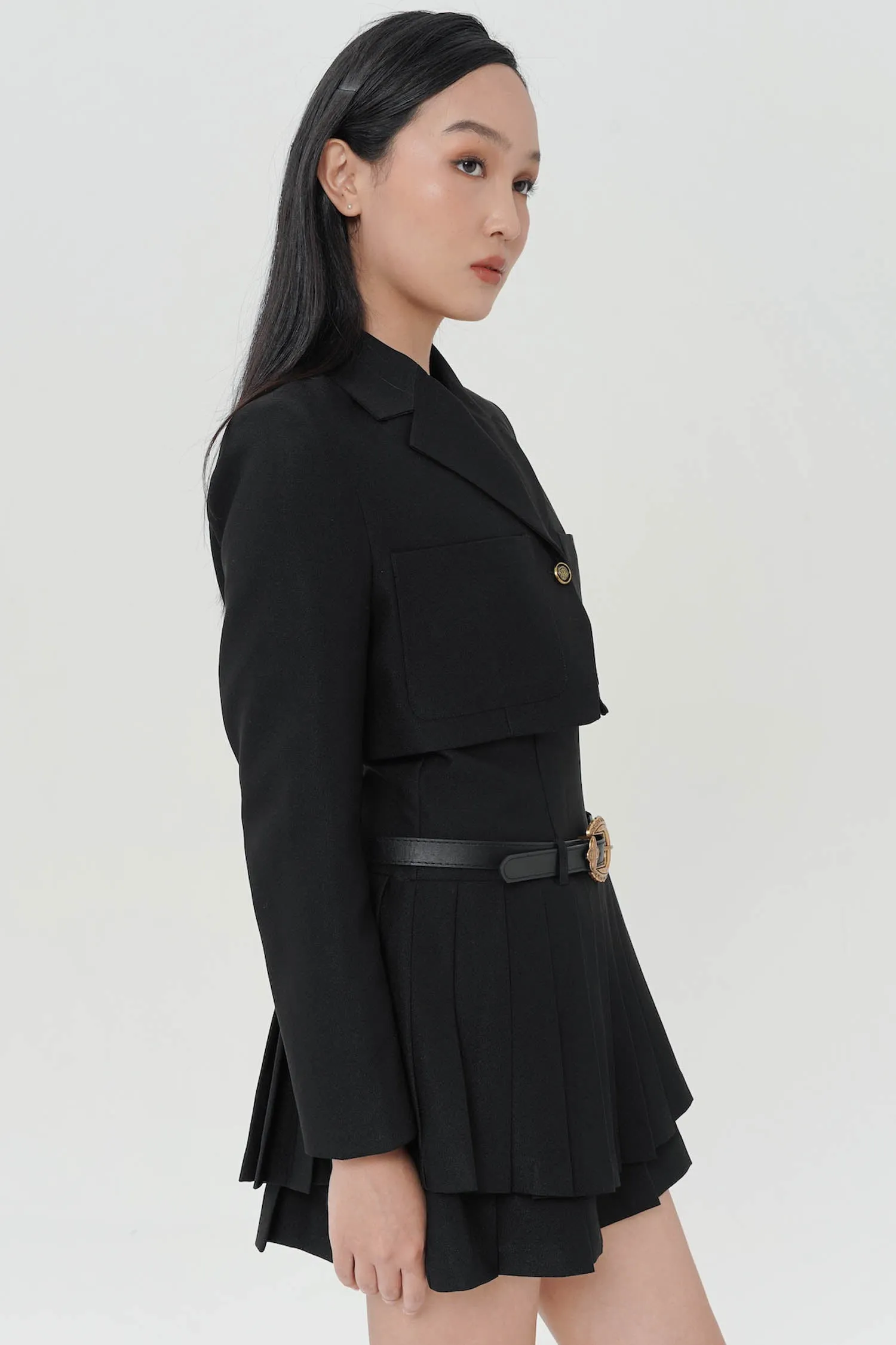 Chase Crop Blazer In Black (LAST PIECE)