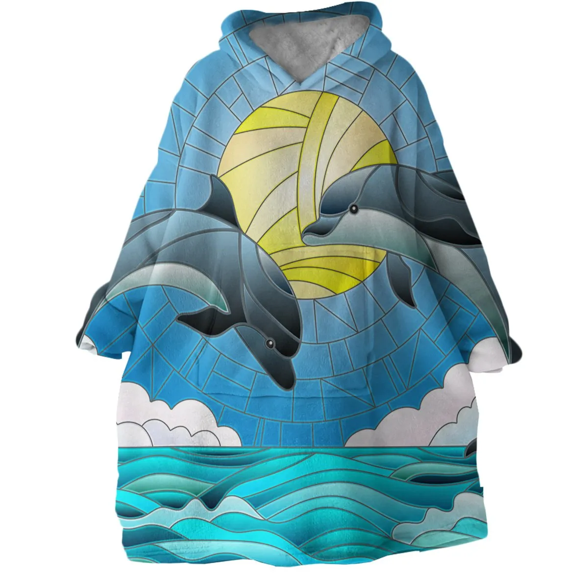 Dolphin Dancing Wearable Blanket Hoodie