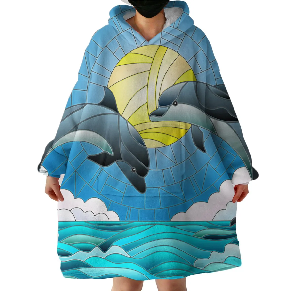 Dolphin Dancing Wearable Blanket Hoodie