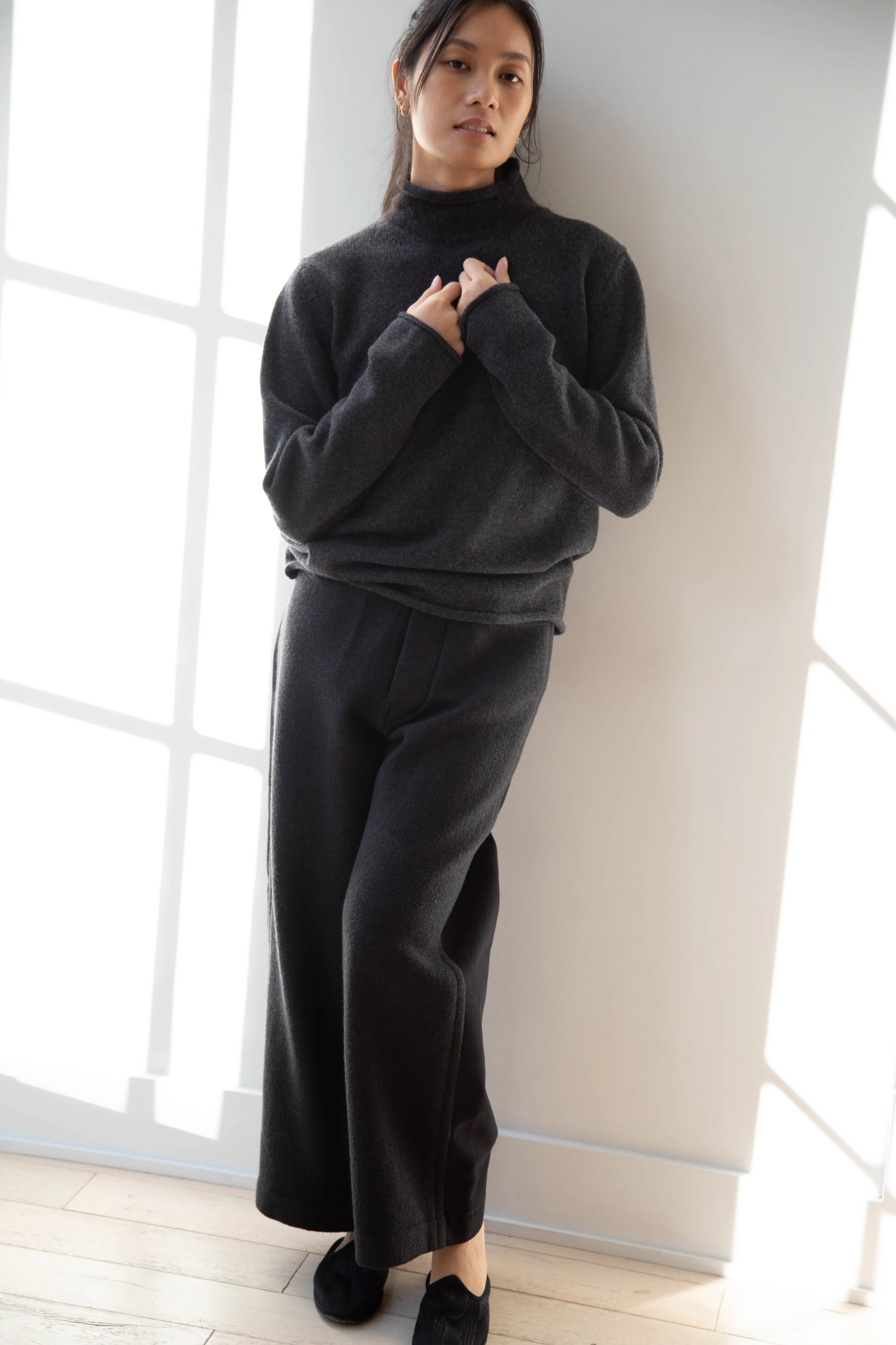 Evan Kinori | Rollneck Sweater in Charcoal