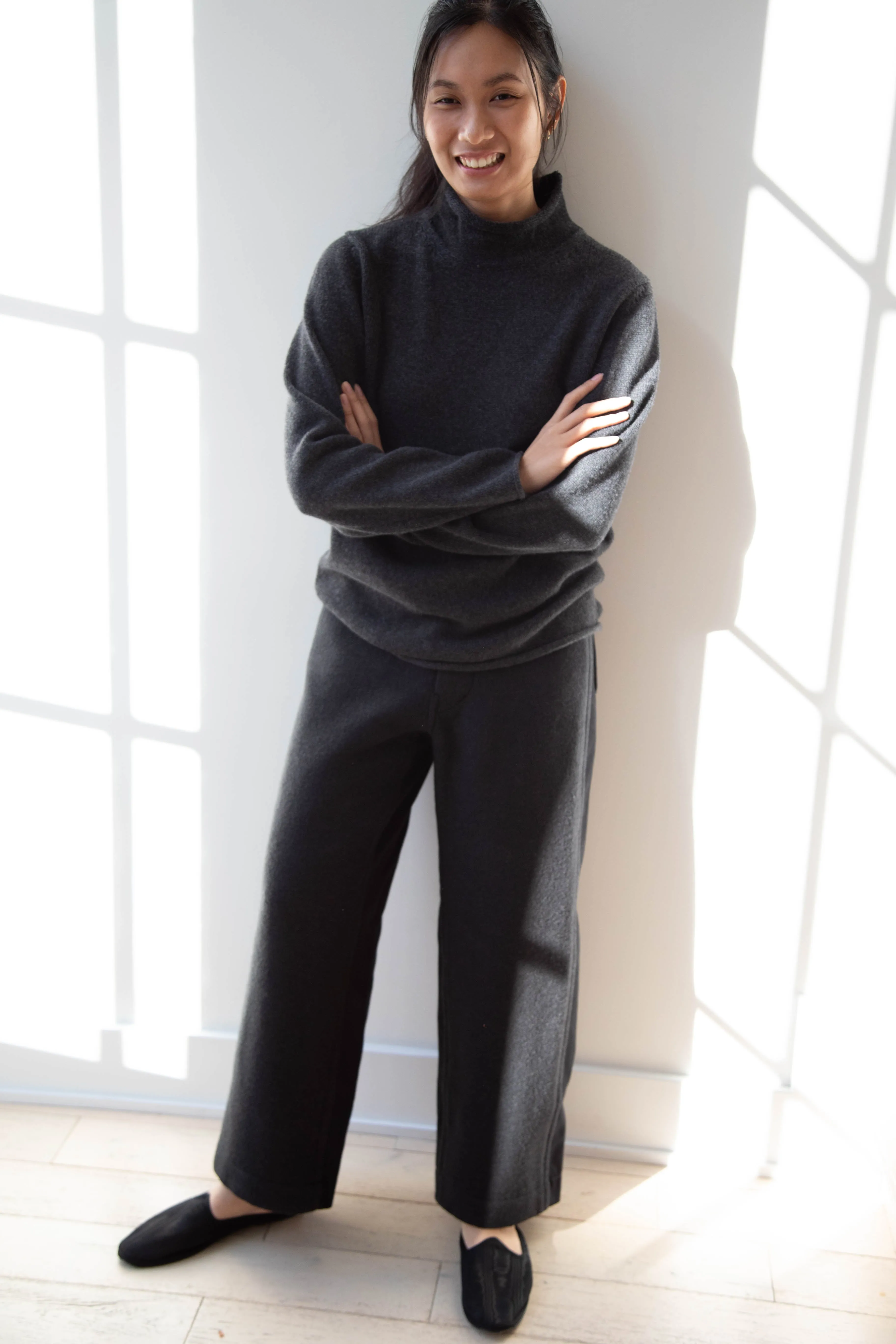 Evan Kinori | Rollneck Sweater in Charcoal