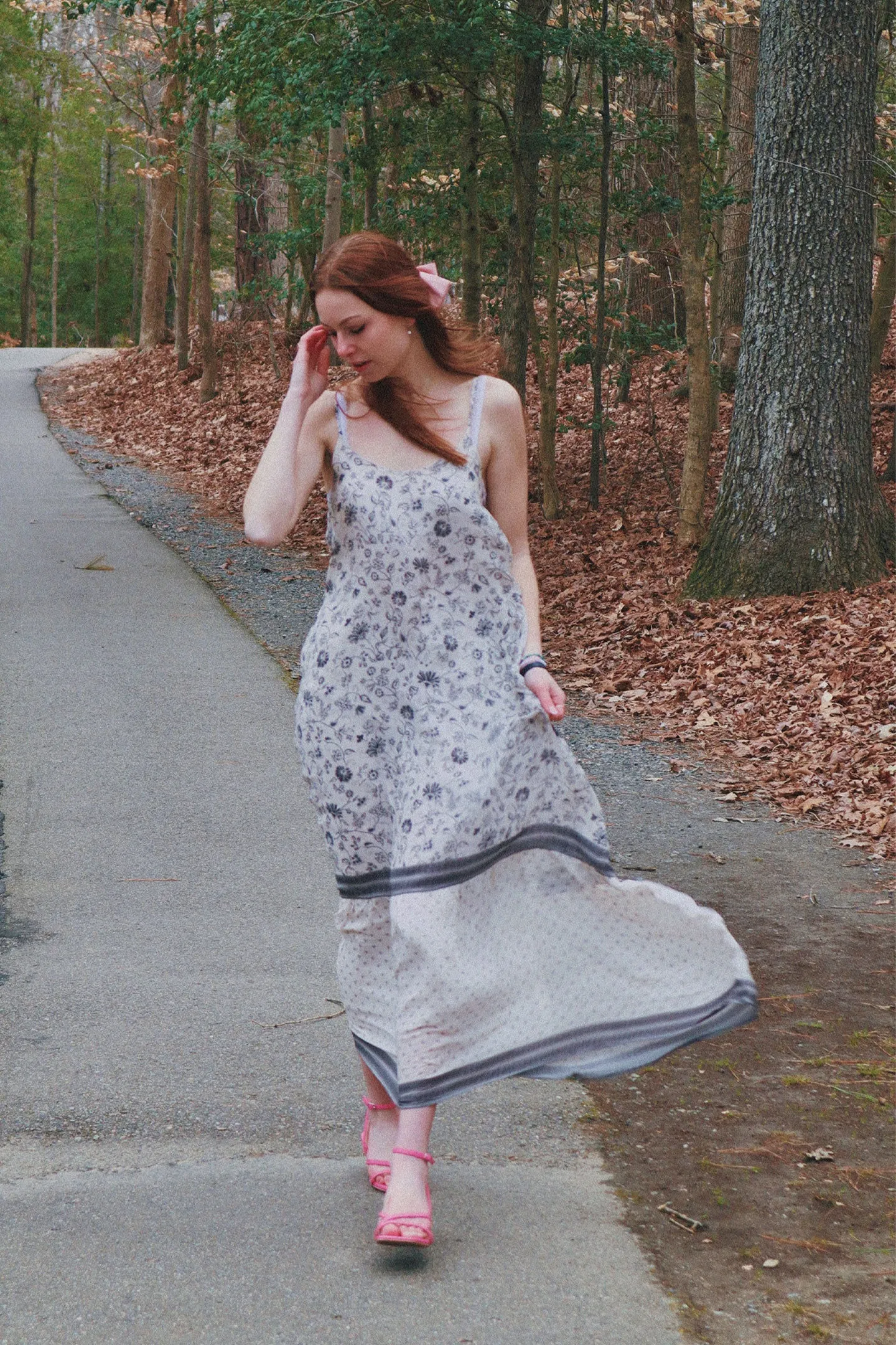 Flowy Maxi Dress in Black Florals