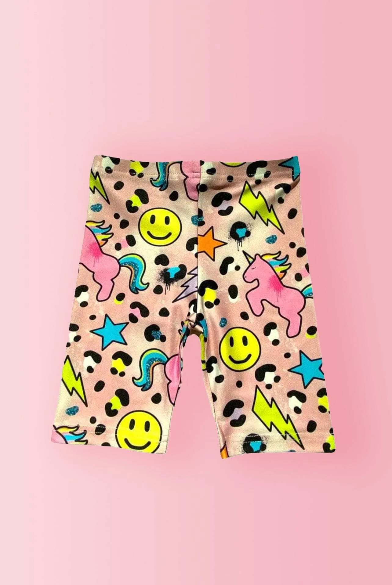 Happy Emoji Unicorn Biker Shorts