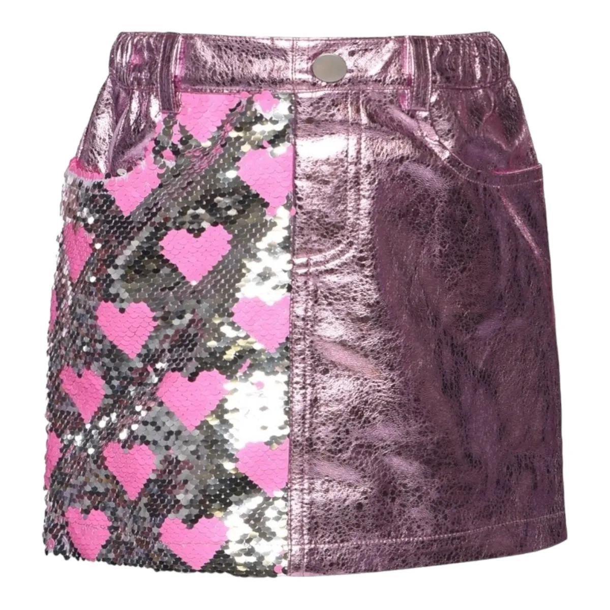 HEART SEQUIN METALLIC SKIRT