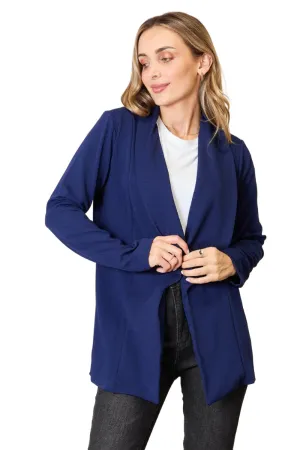 Heimish Full Size Statement Neck Open Front Blazer