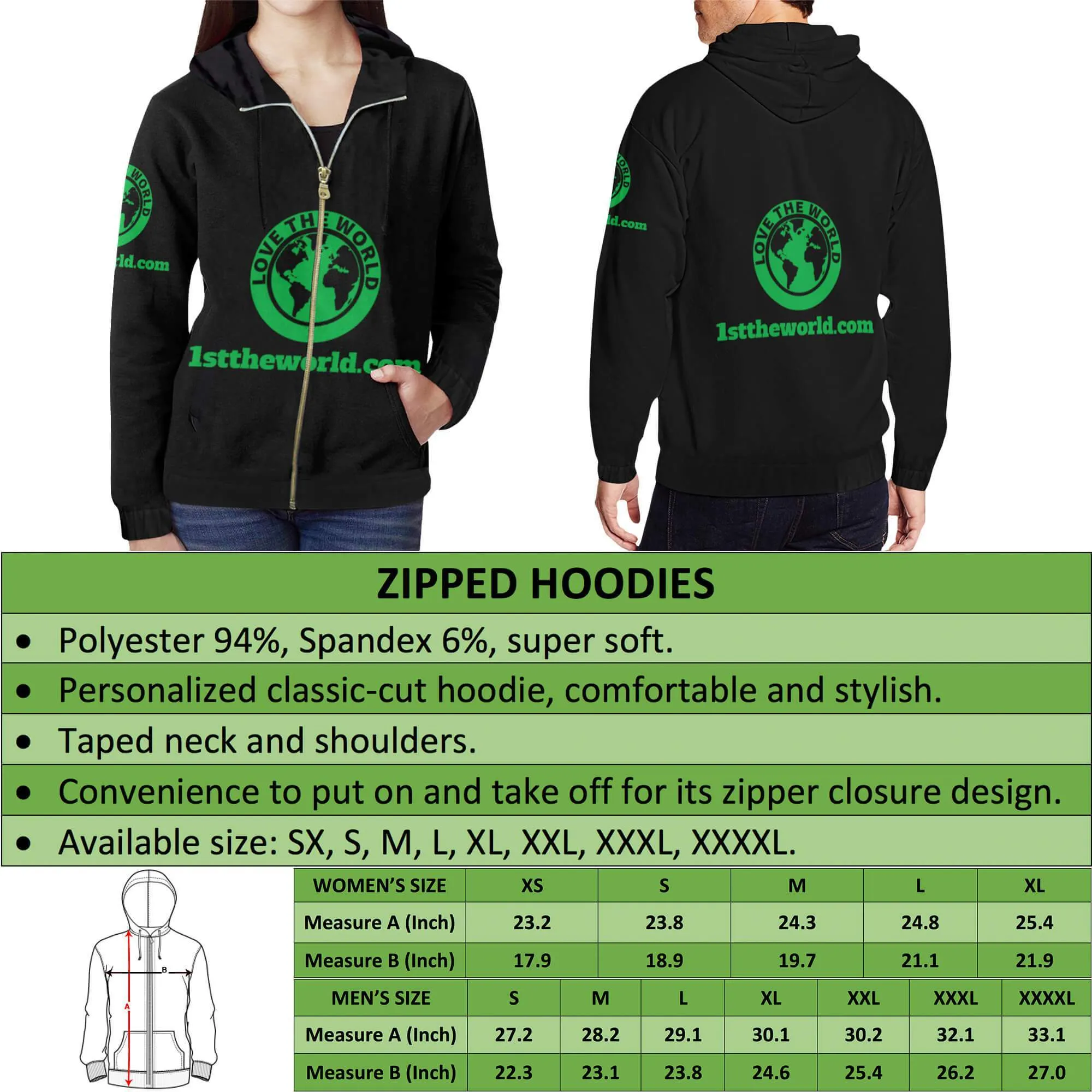 Iceland Special Zipper Hoodie A7