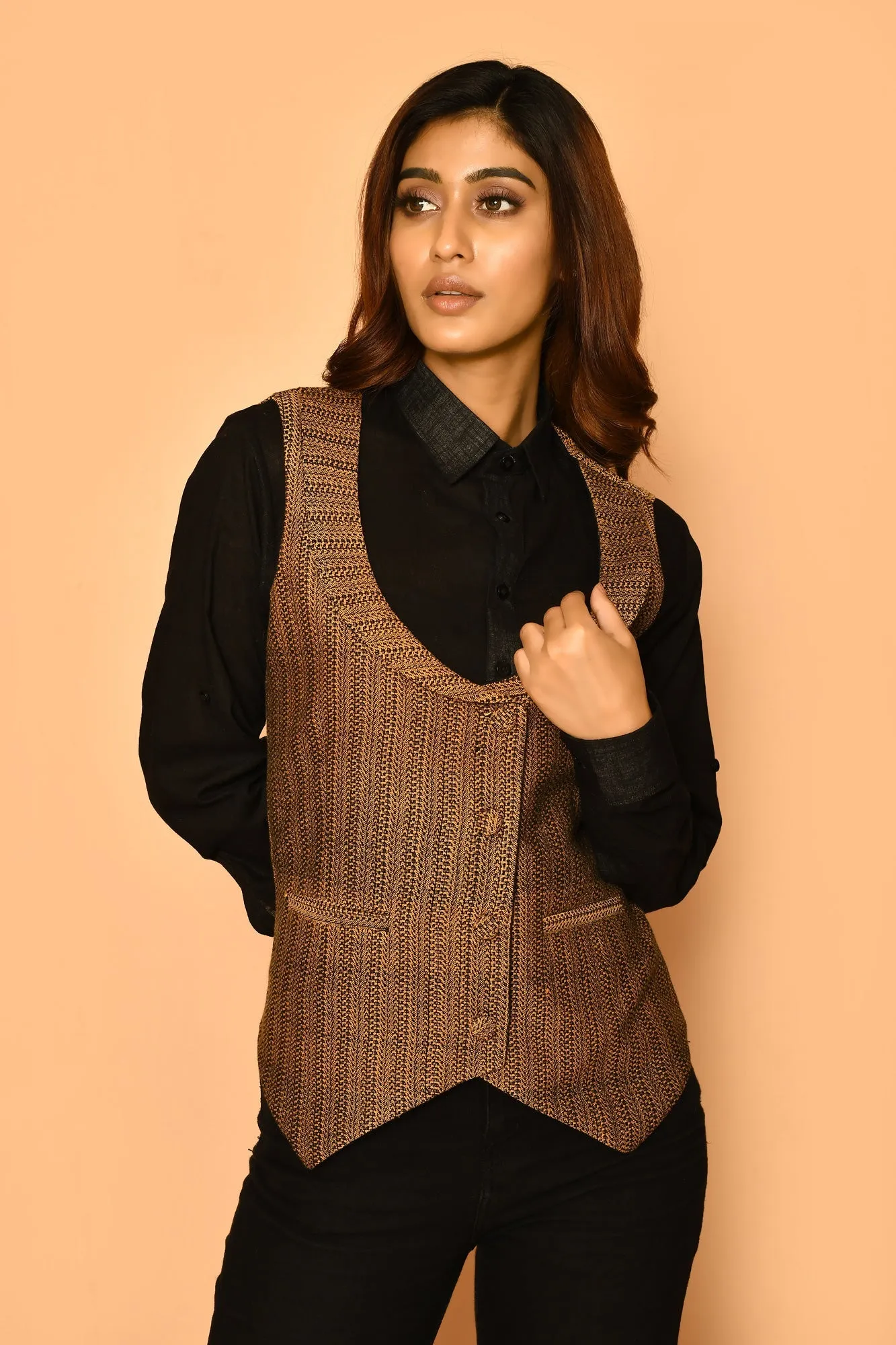 Kyra Handloom Cotton Waist Blazer