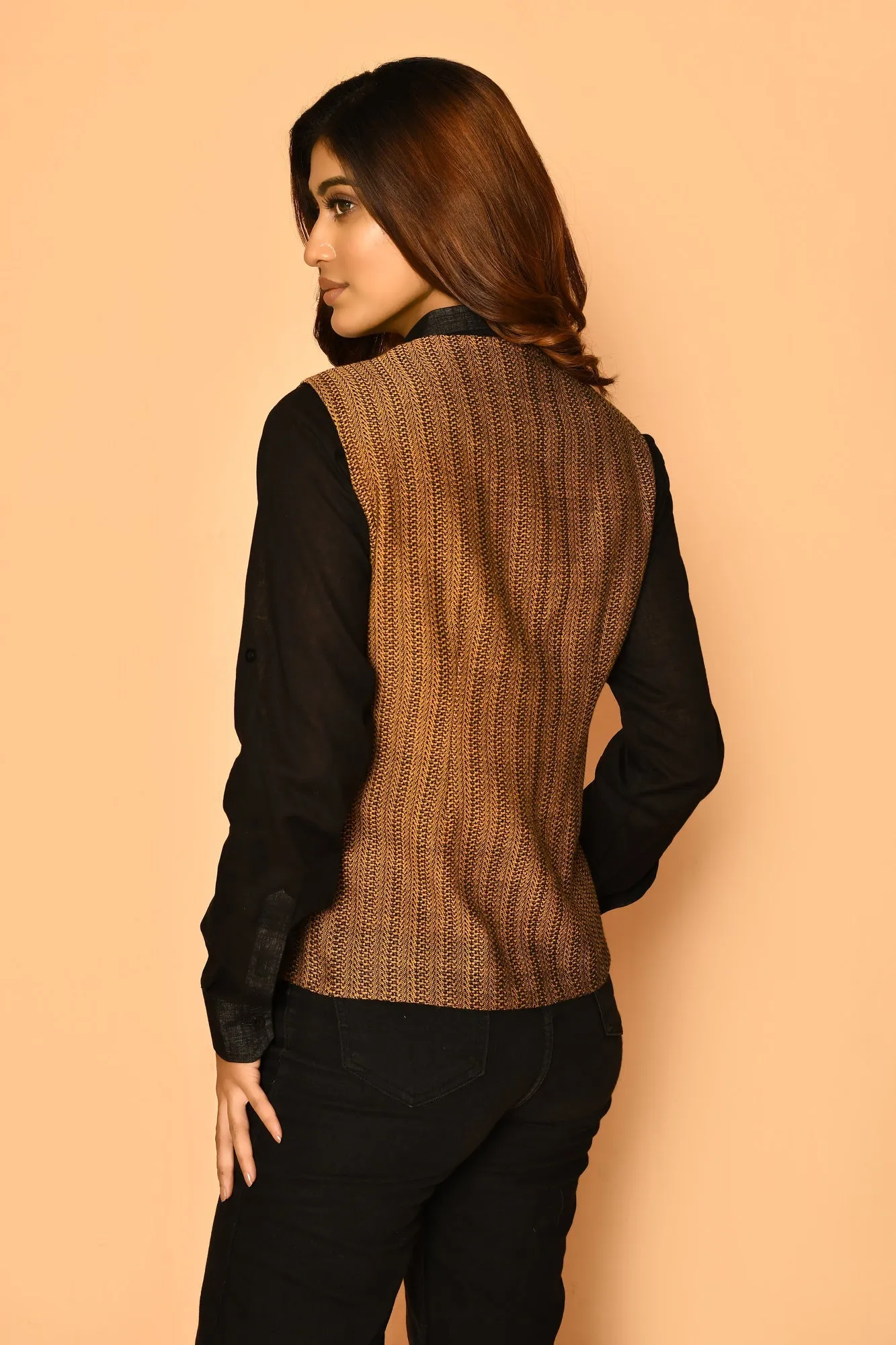 Kyra Handloom Cotton Waist Blazer