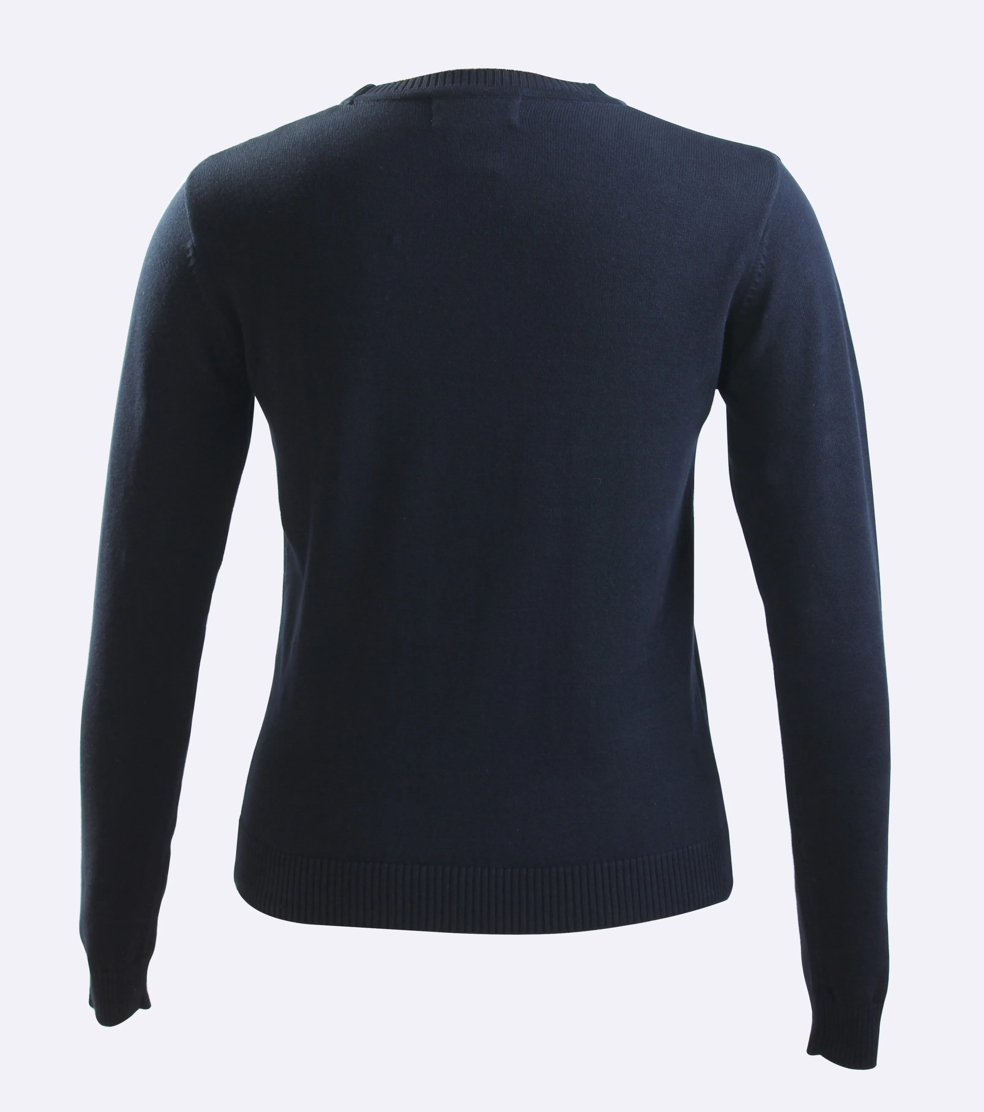 Ladies Navy Knit Crew neck sweater