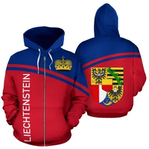 Liechtenstein All Over Zip-Up Hoodie - Curve Version - Bn04