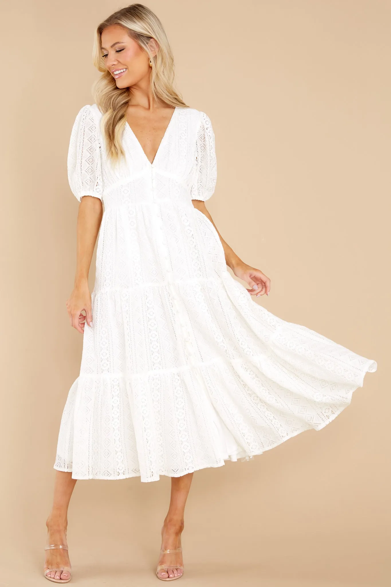 Love Like You White Lace Midi Dress