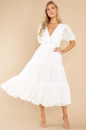 Love Like You White Lace Midi Dress