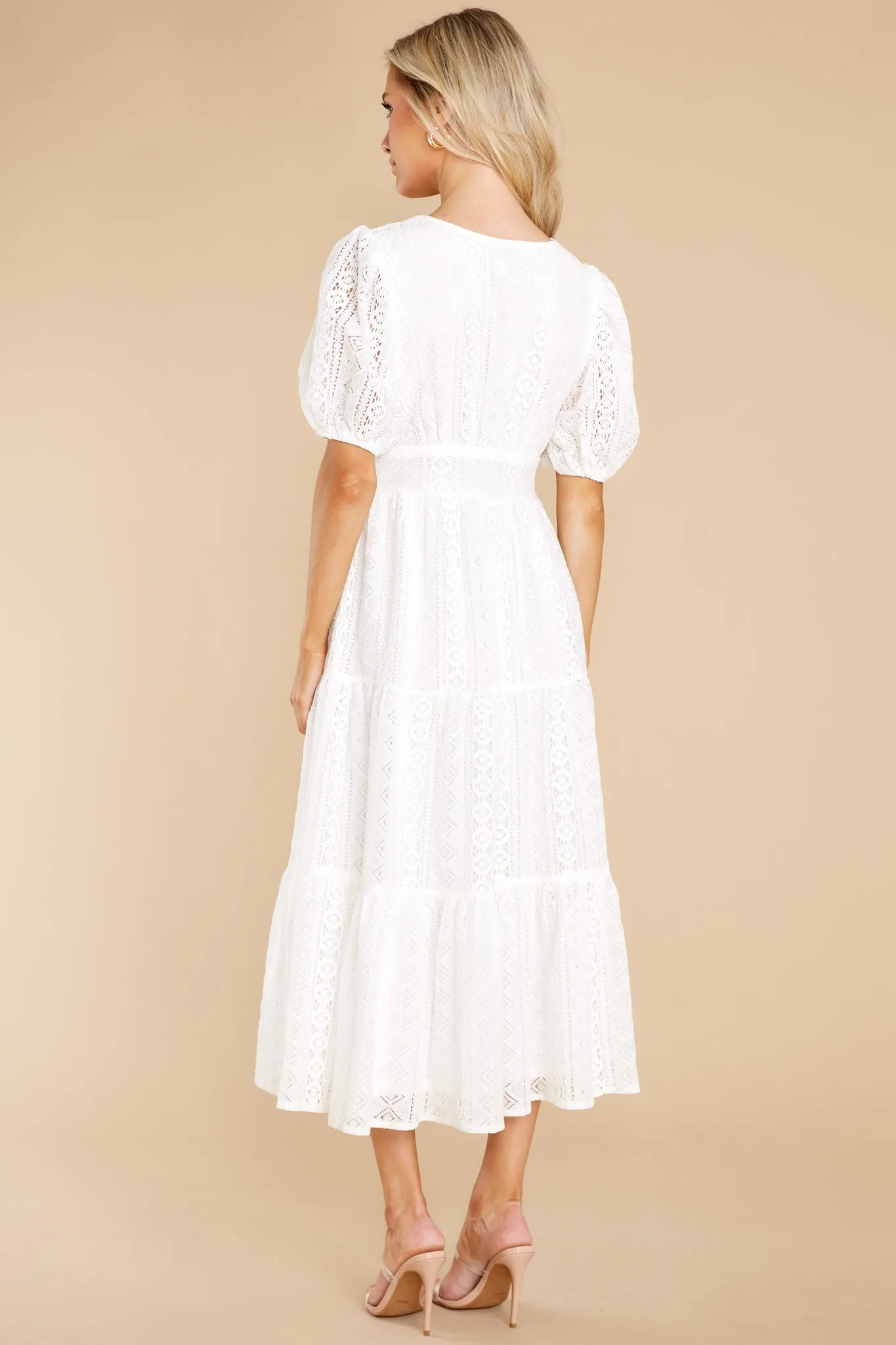 Love Like You White Lace Midi Dress