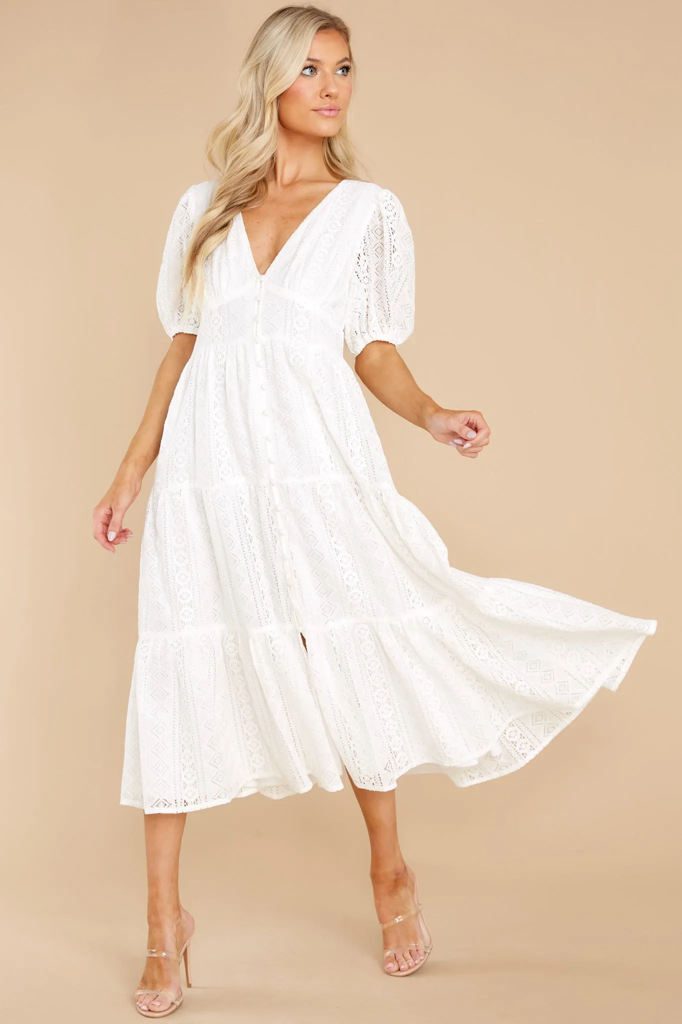 Love Like You White Lace Midi Dress