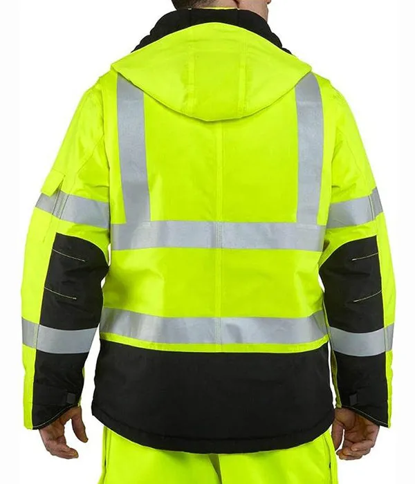 Men's High Visibility Reflective Jackets Waterproof Safety Jacket Work Construction Coats