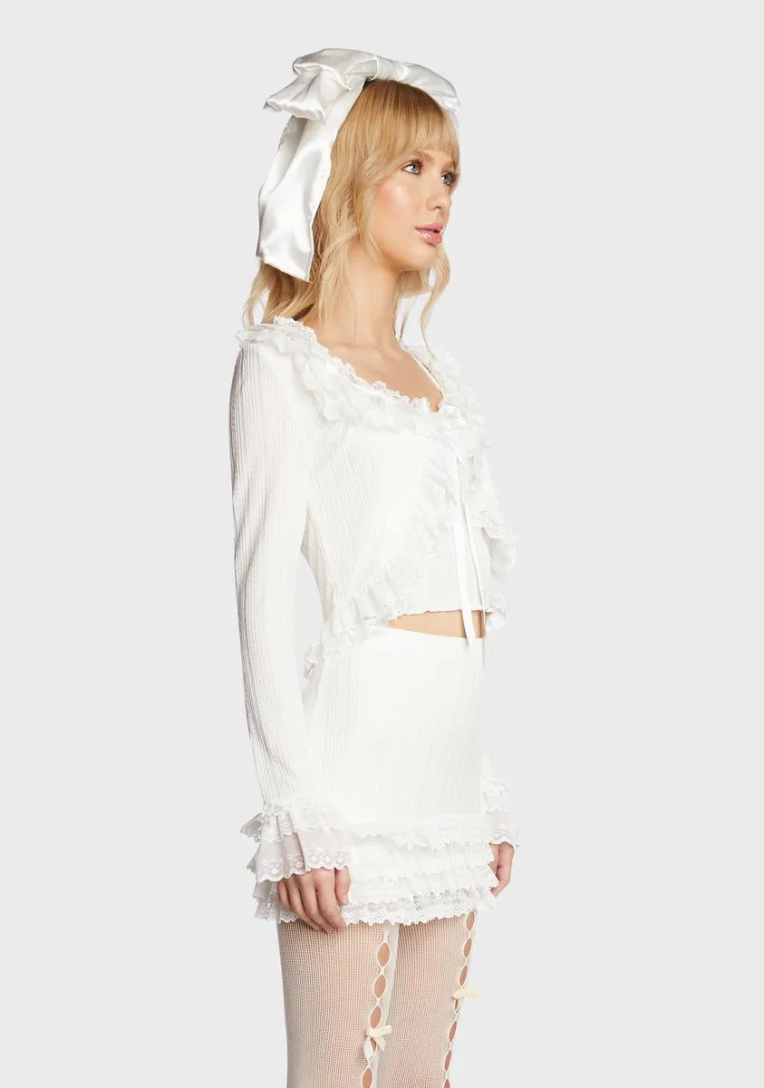 Mistletoe Moves Cardigan Set - Off White