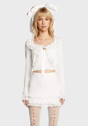 Mistletoe Moves Cardigan Set - Off White