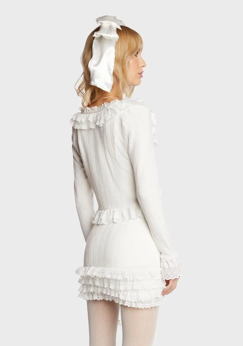 Mistletoe Moves Cardigan Set - Off White