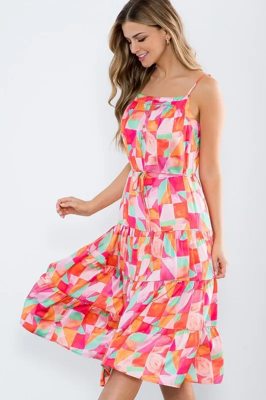 Multi Color Tiered Dress