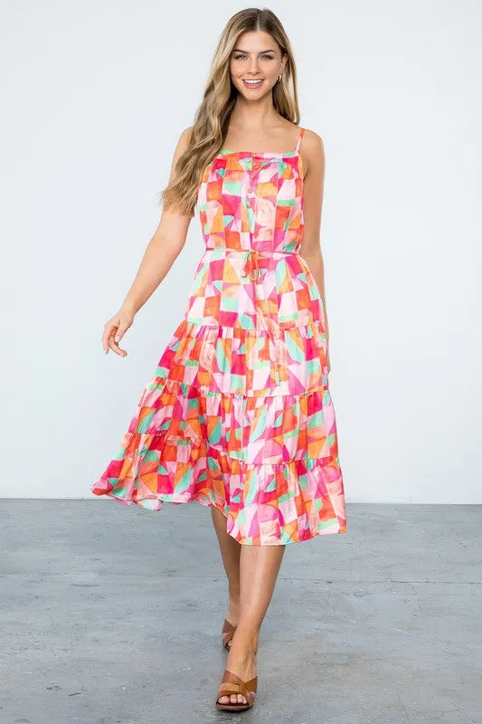 Multi Color Tiered Dress