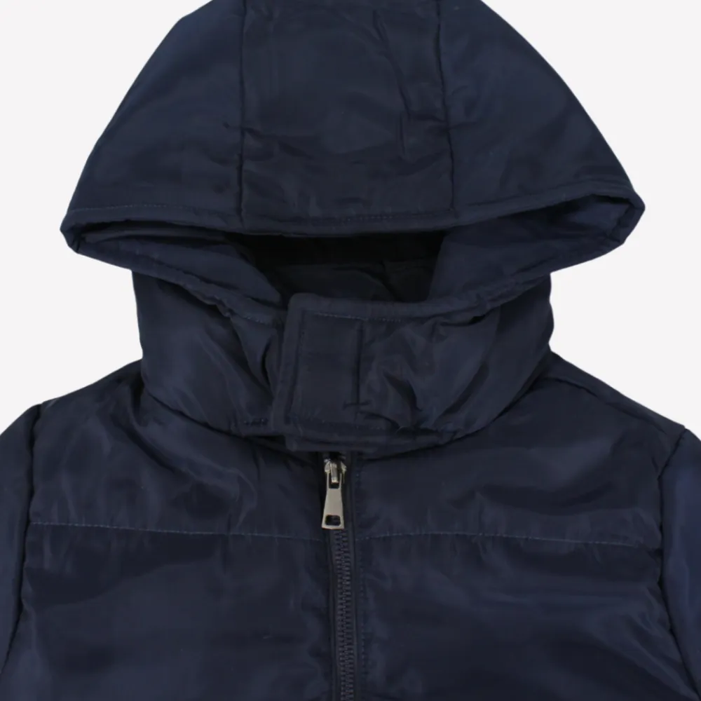 Navy Long-Sleeved Waterproof Hooded Jacket