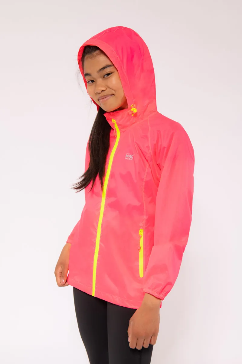 Origin Mini Packable Waterproof Kids Jacket - Neon Pink