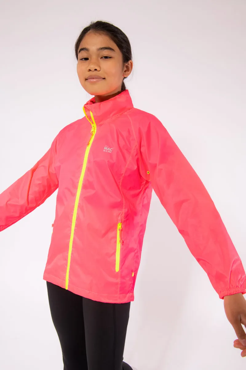 Origin Mini Packable Waterproof Kids Jacket - Neon Pink