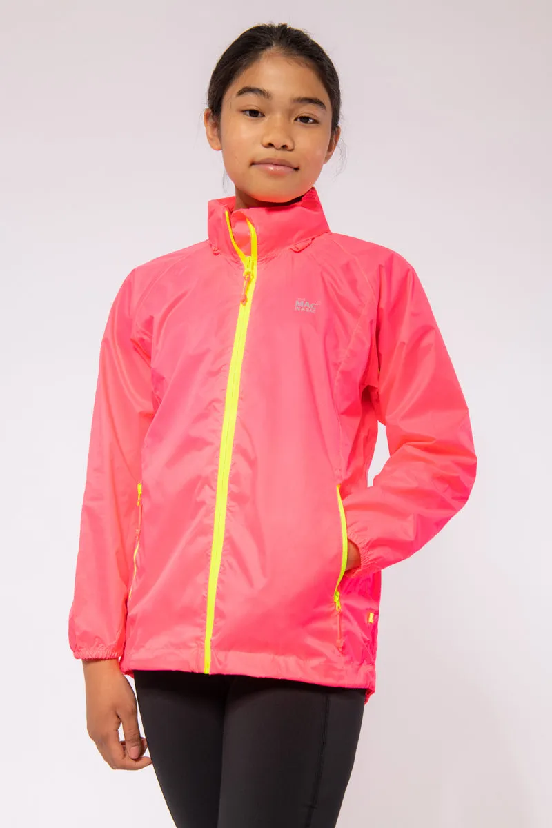 Origin Mini Packable Waterproof Kids Jacket - Neon Pink