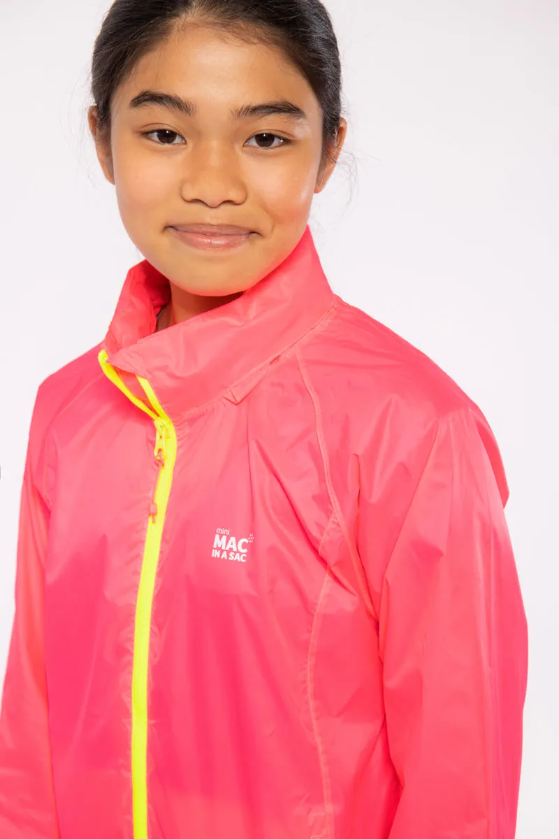 Origin Mini Packable Waterproof Kids Jacket - Neon Pink