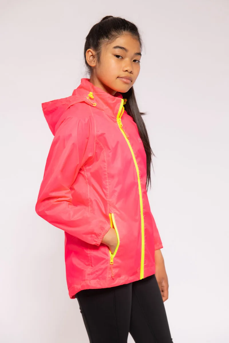 Origin Mini Packable Waterproof Kids Jacket - Neon Pink