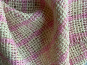 Peppermint Plaid Hemp & Silk Blend Bouclé  (Made in Italy)