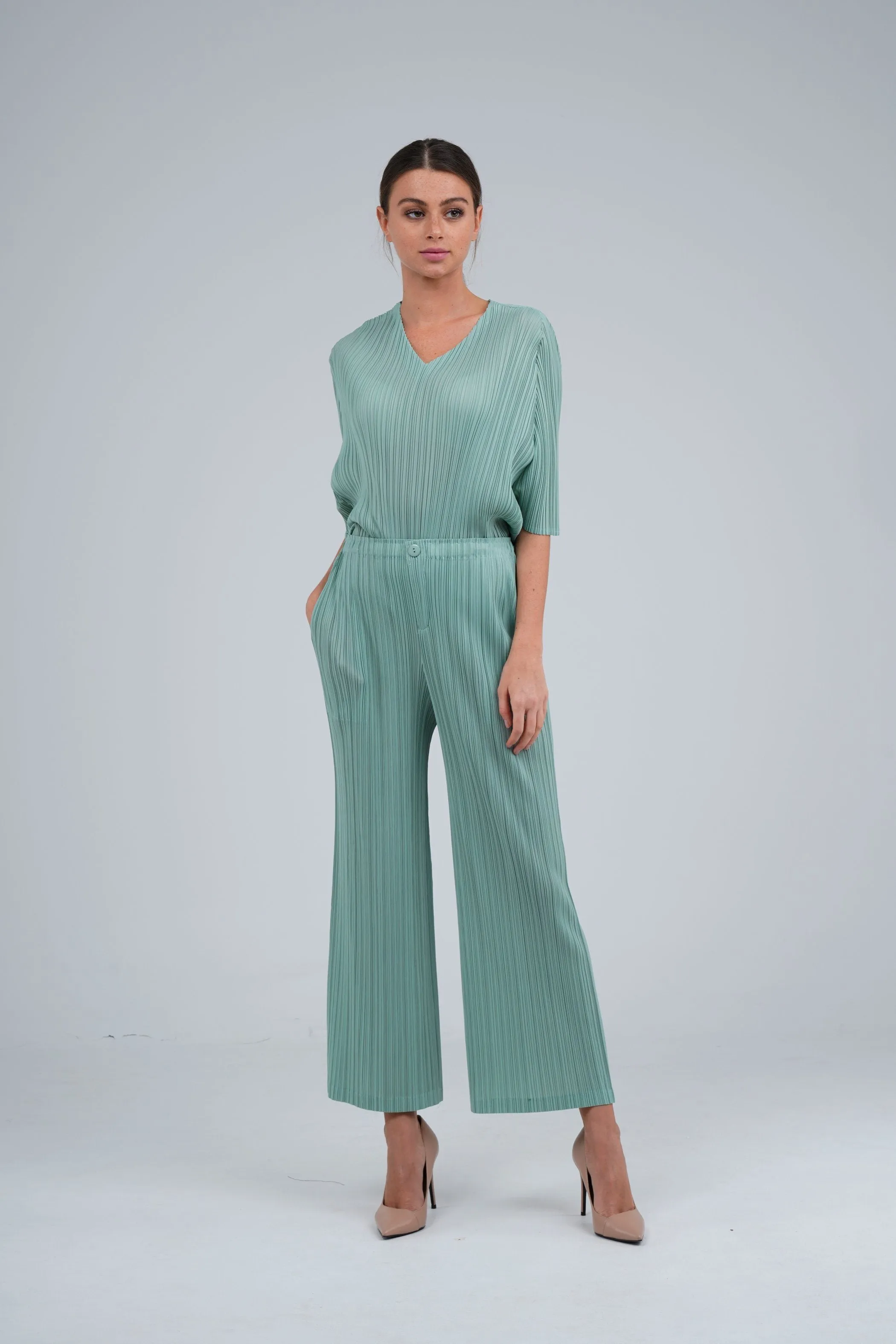 Petra Straight-Cut Pleated Pants