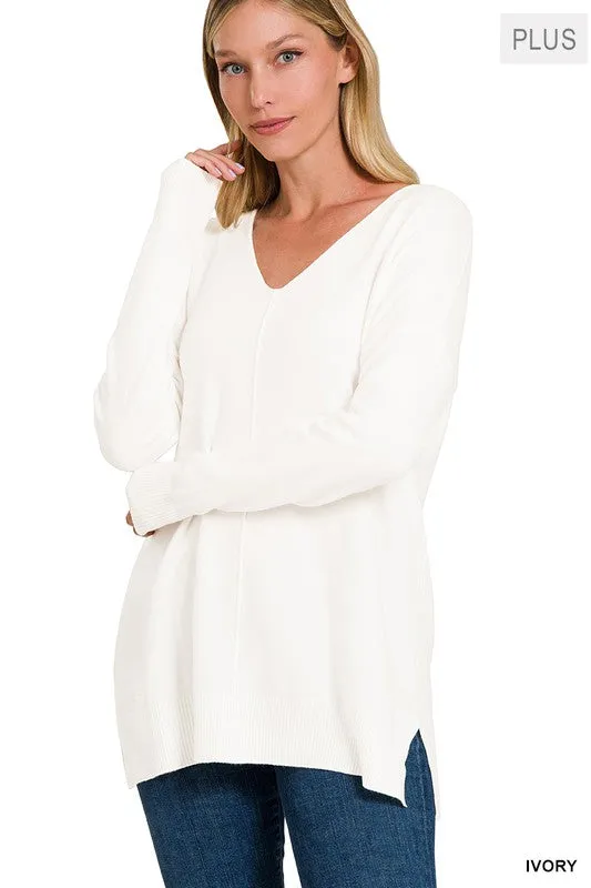 Plus Front Seam Sweater