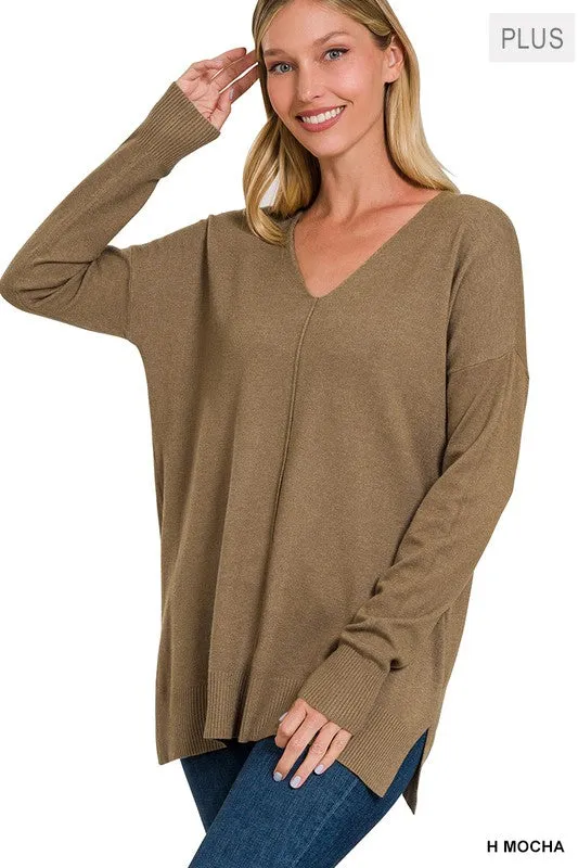 Plus Front Seam Sweater