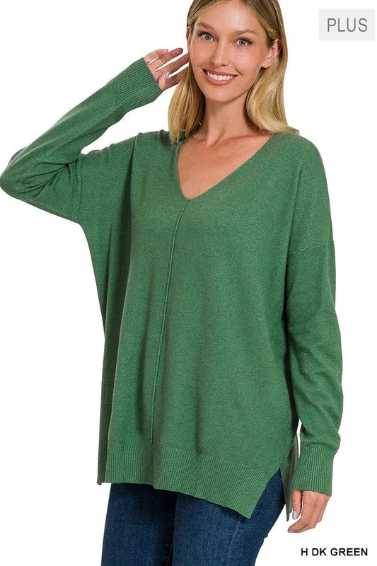 Plus Front Seam Sweater