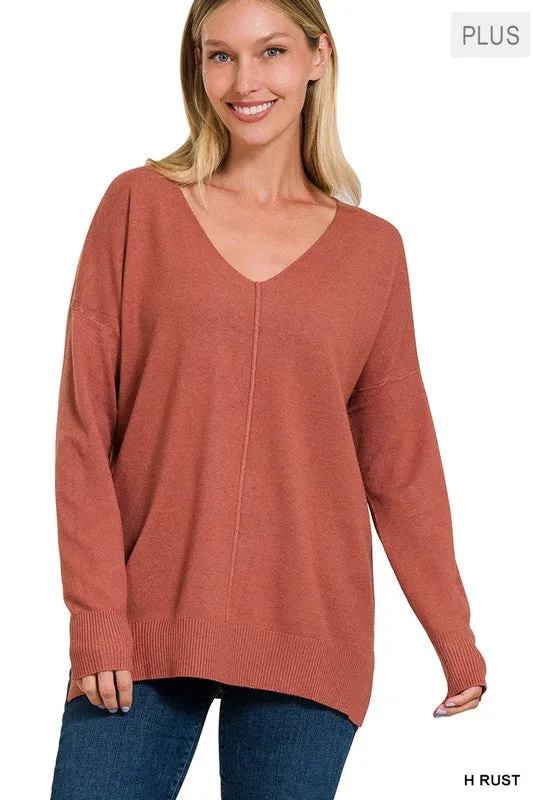 Plus Front Seam Sweater