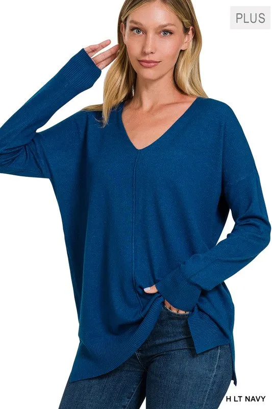 Plus Front Seam Sweater