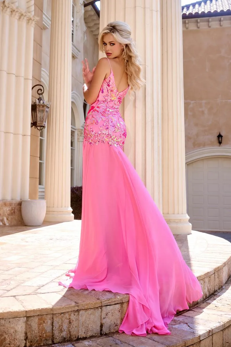 Portia and Scarlett High Slit Long Prom Dress PS24342