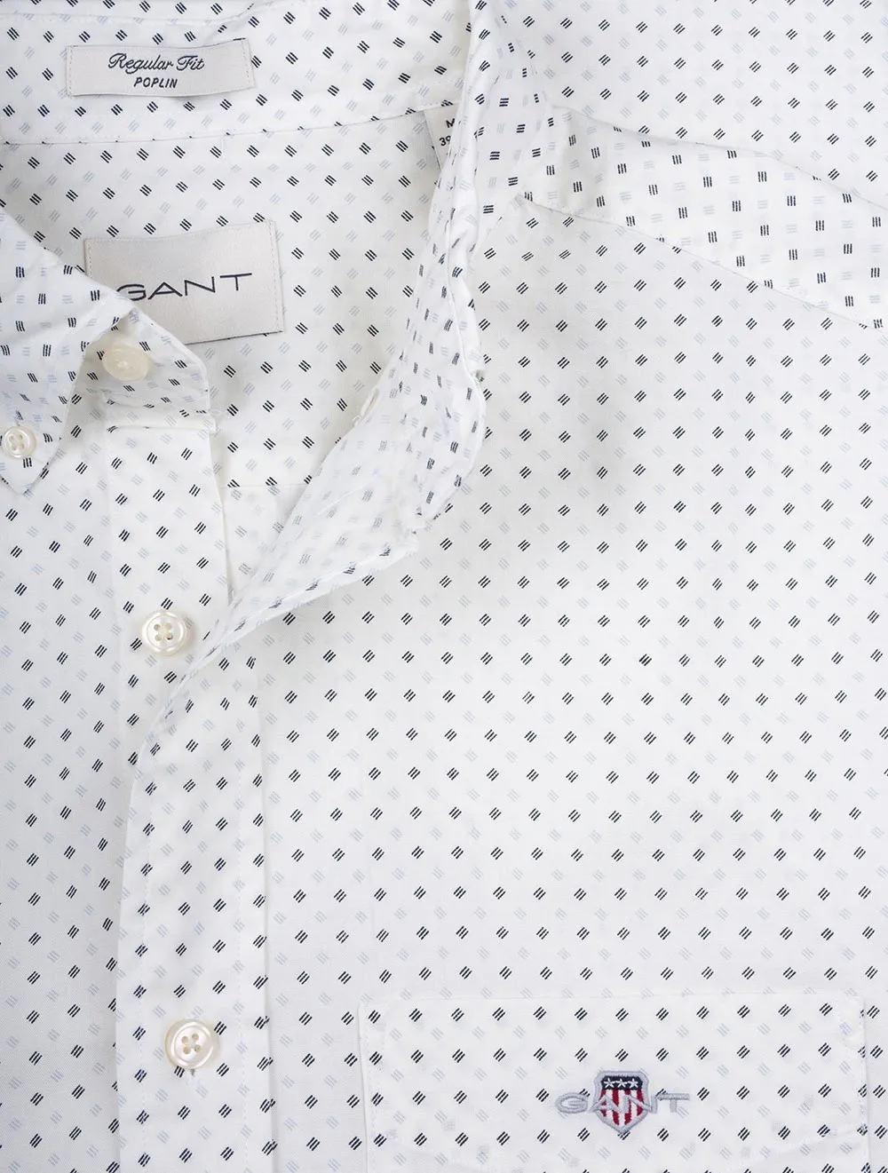 Regular Micro Print Shirt Eggshell