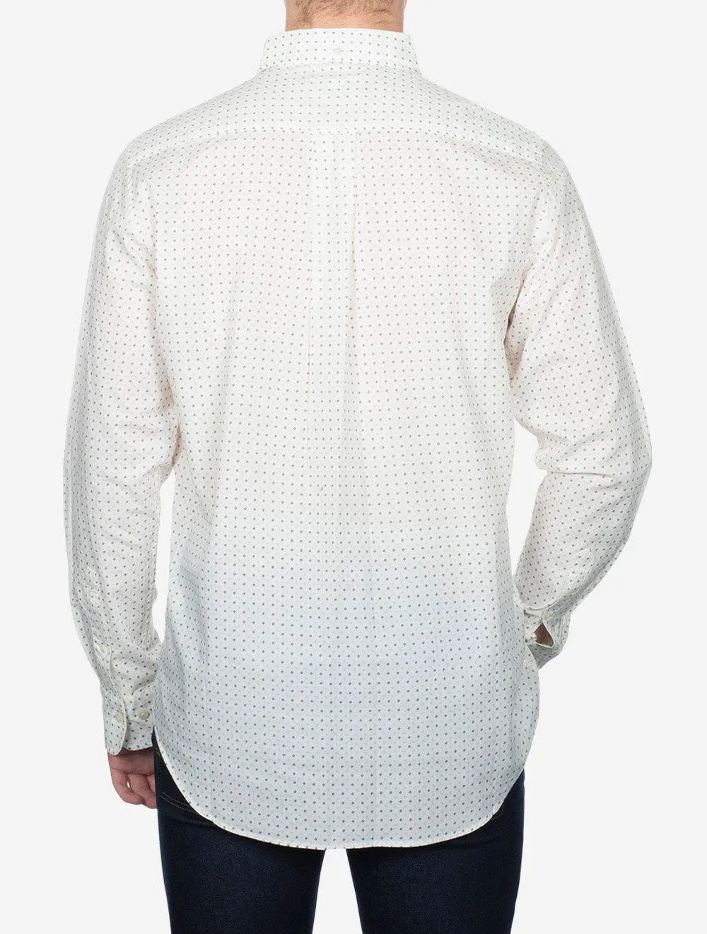 Regular Micro Print Shirt Eggshell