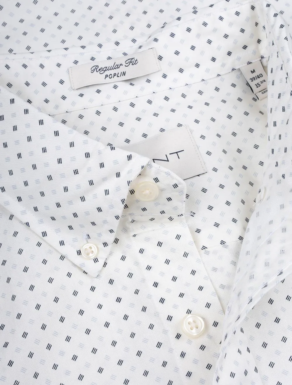 Regular Micro Print Shirt Eggshell