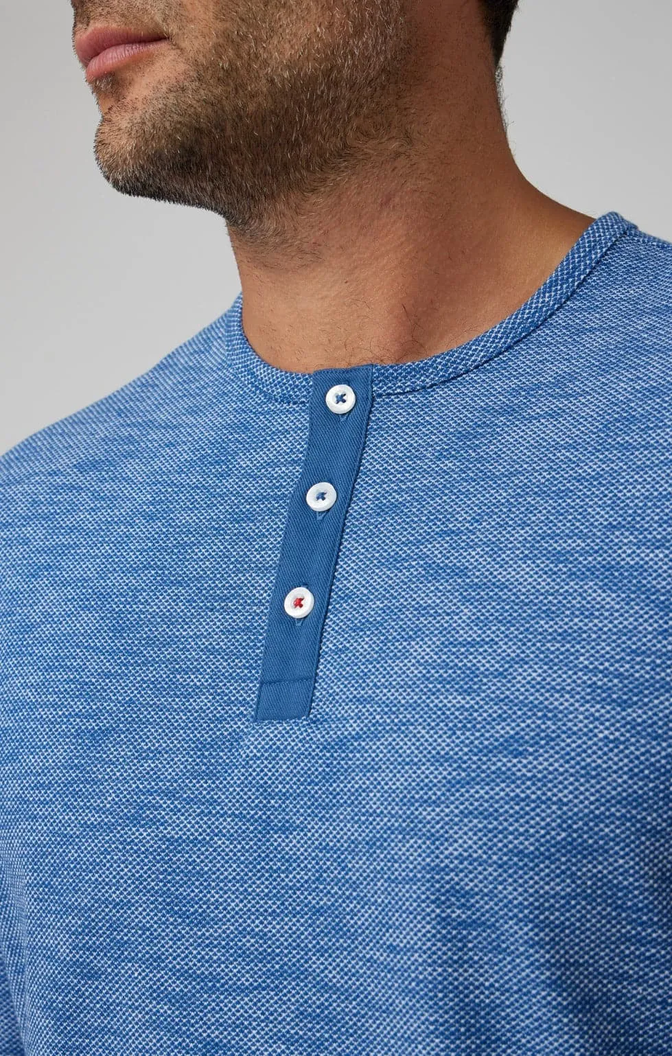 TRAILBLAZER - Denim Blue Solid Henley