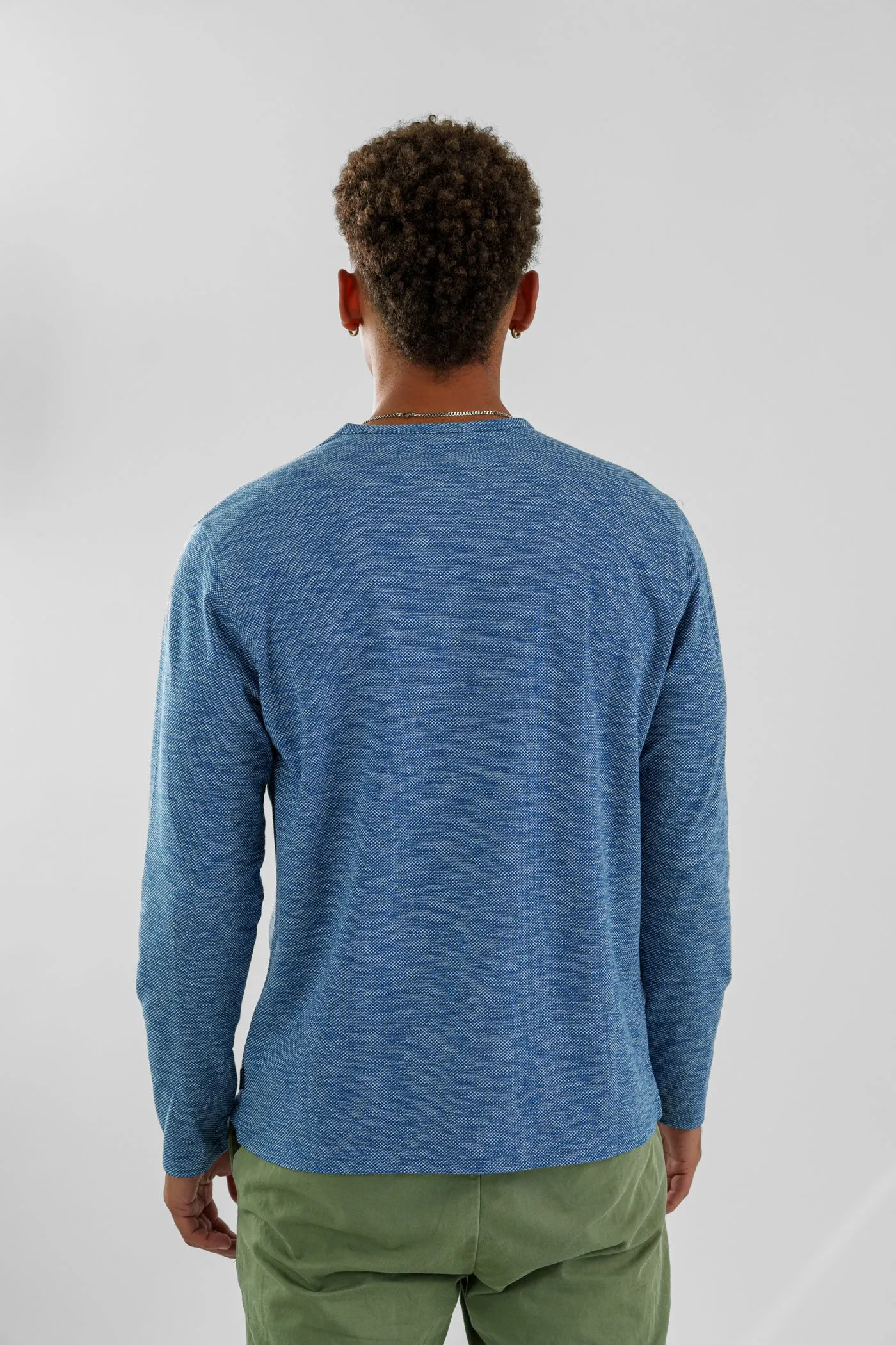 TRAILBLAZER - Denim Blue Solid Henley