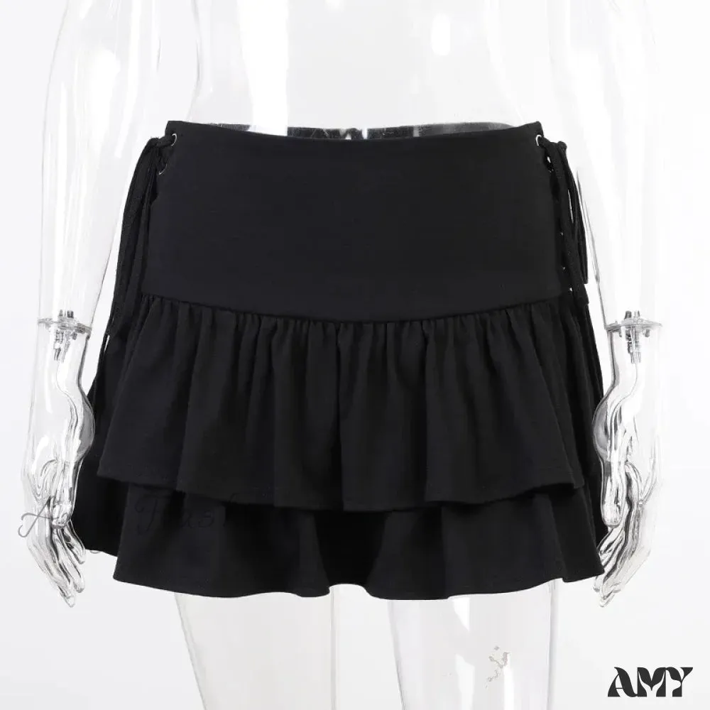 Waist Harajuku Sweet Lace Plaid Pleated High Sexy Girls Gothic Charming Skirt Japanese