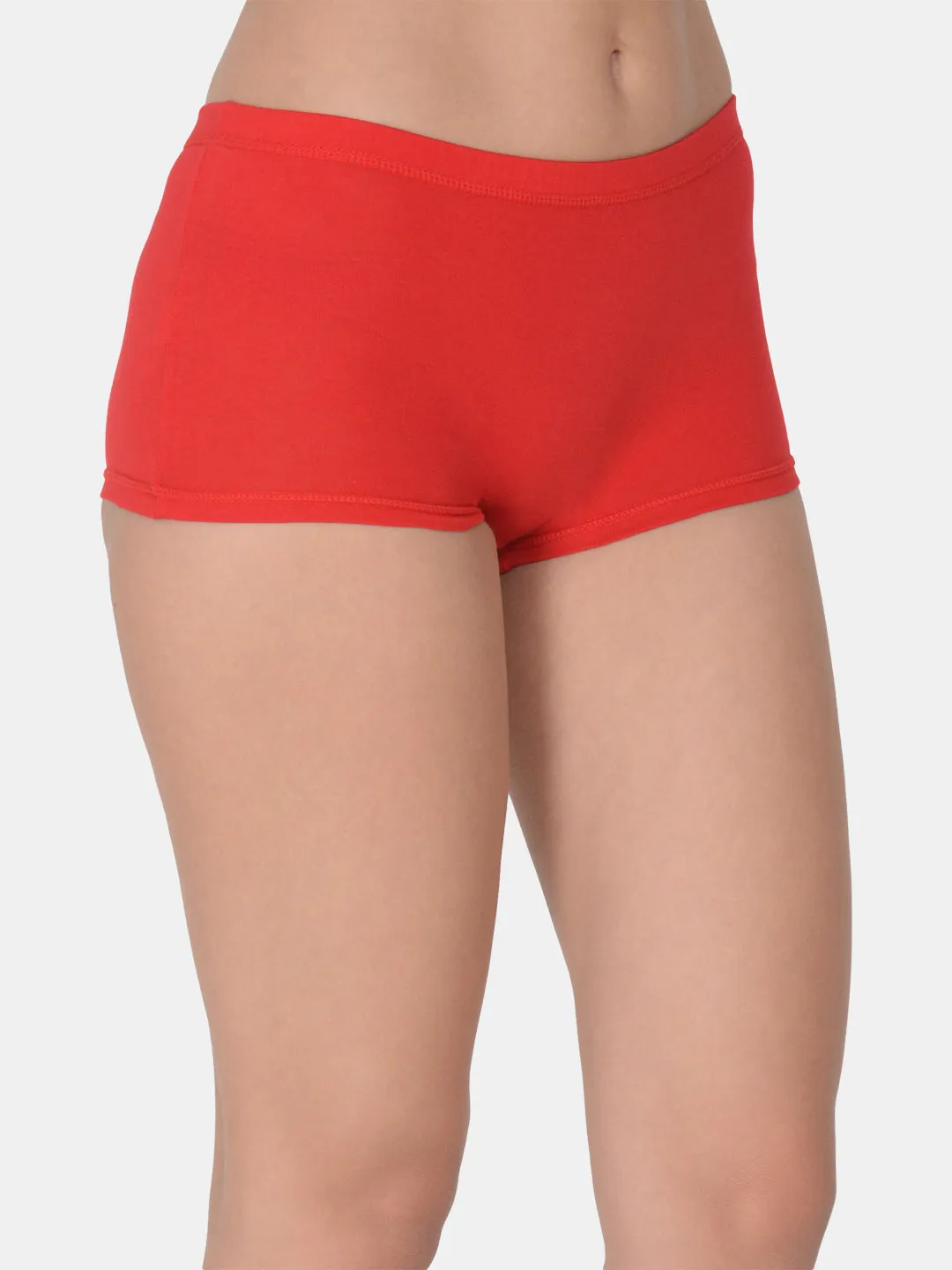 Women’s Solid Red Mid-Rise BoyShort Brief | JOY-RD-1 |